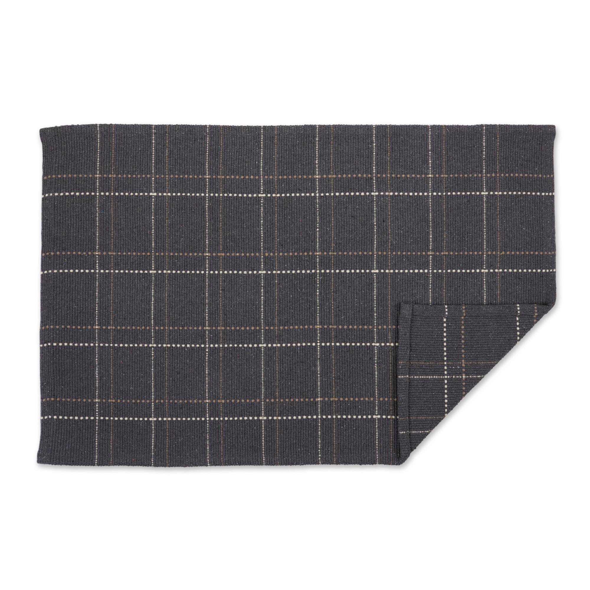DII® Mineral Variegated Plaid Recycled Yarn Rug Set, 2ft. x 3ft.